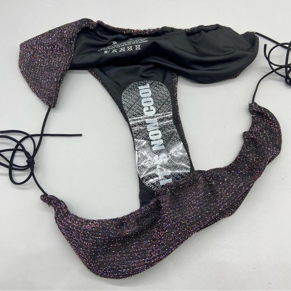 New! Free People x it’s now cool the gathered tie pant black lurex 1860 - Picture 4 of 10